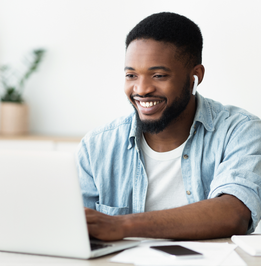 Student with laptop