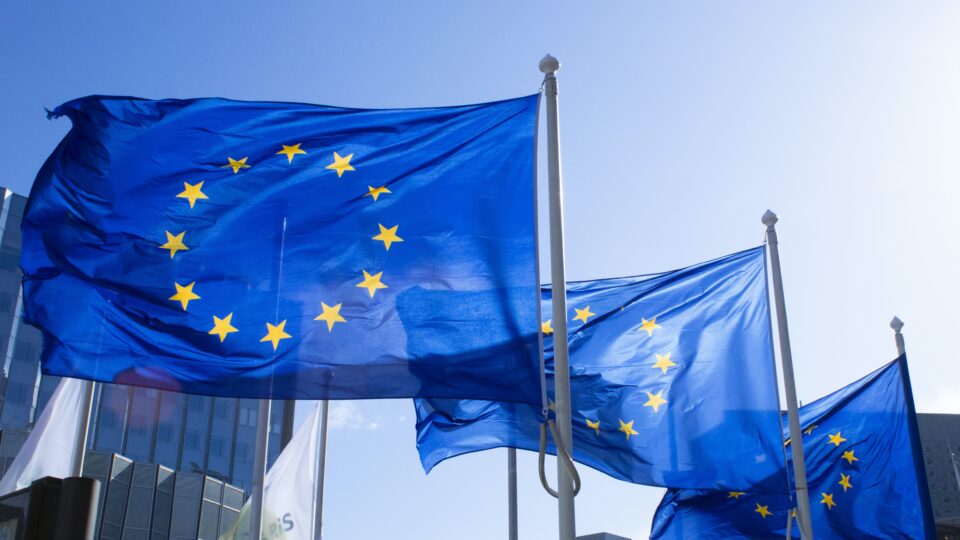 Photo of European Union Flags in the wind