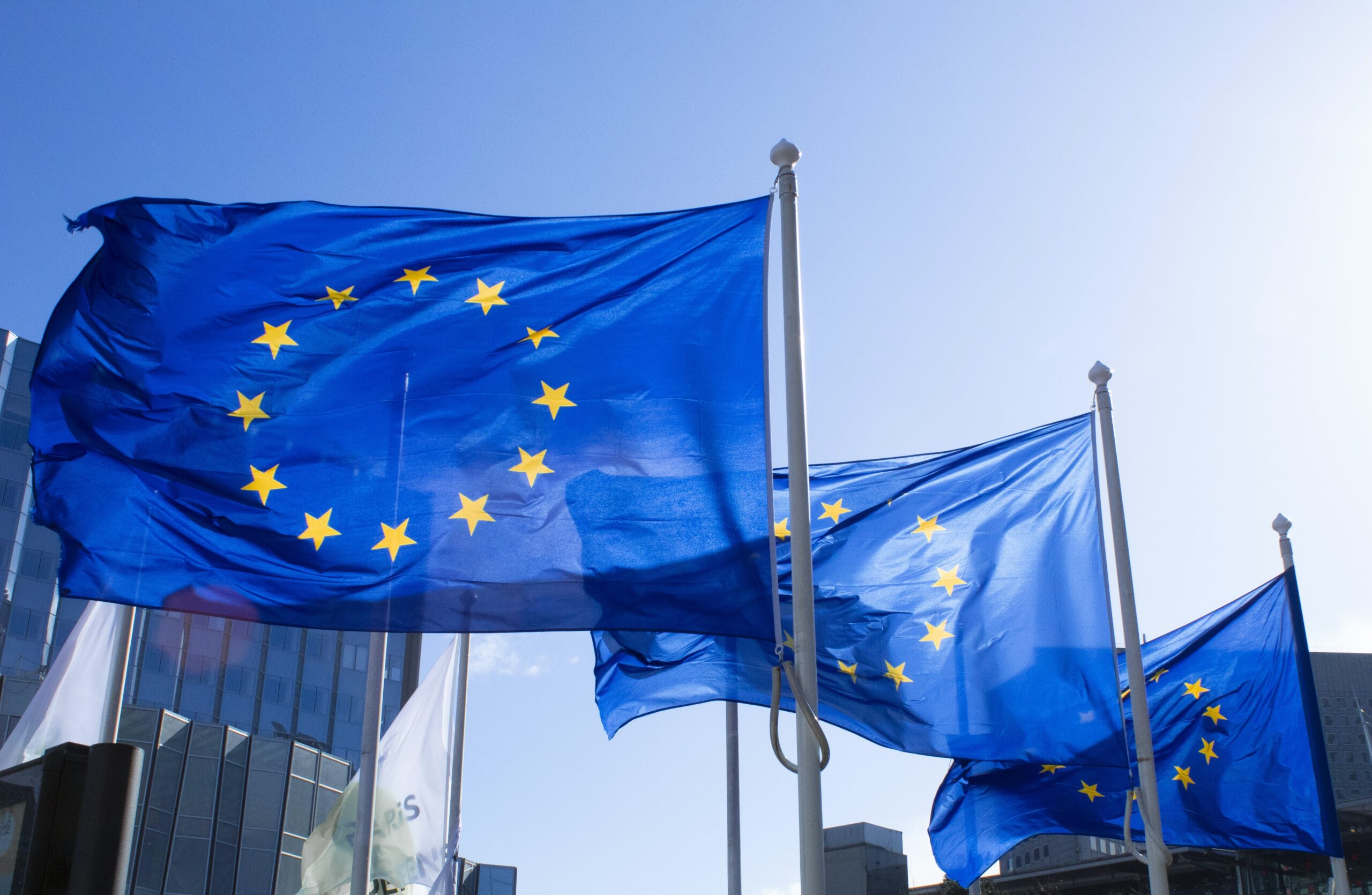 Photo of European Union Flags in the wind
