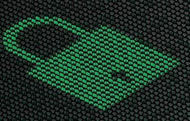 3d render of a green lock icon made of binary code