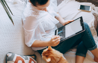 Woman on tablet