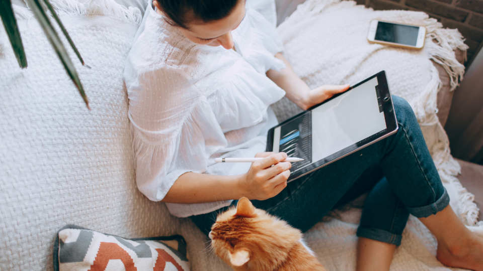 Woman on tablet