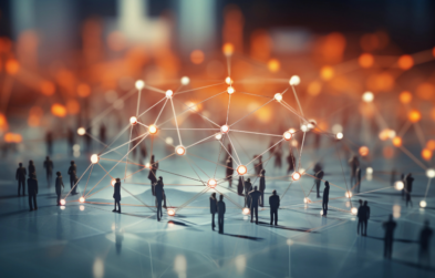 3d render of interconnected business network