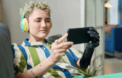 Person watching video on their phone